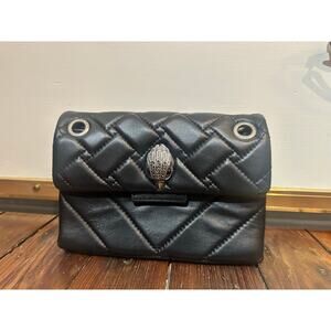 KURT GEIGER London Black Mini The Kensington Lambskin Leather Crossbody Bag NEW